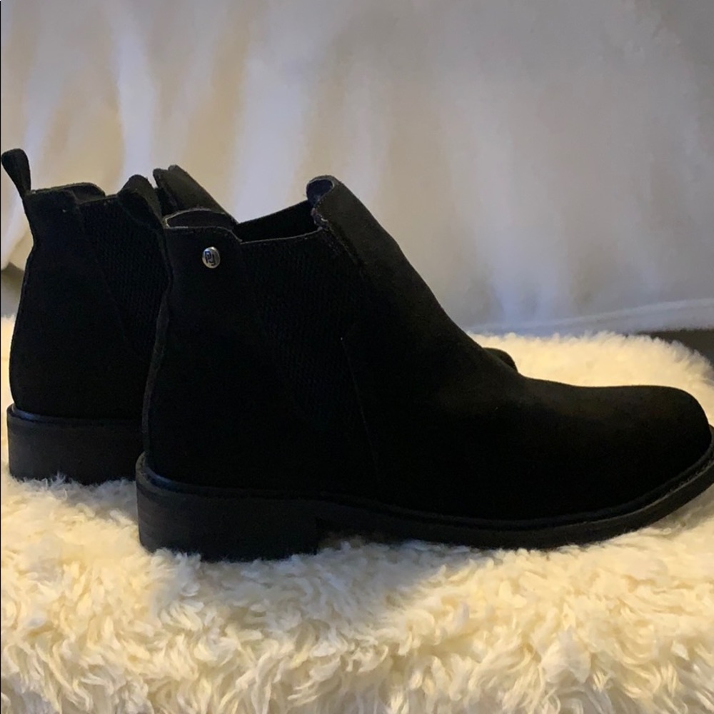 Black Ankle Boots/Waterproof/Non-Slip Rubber Sole